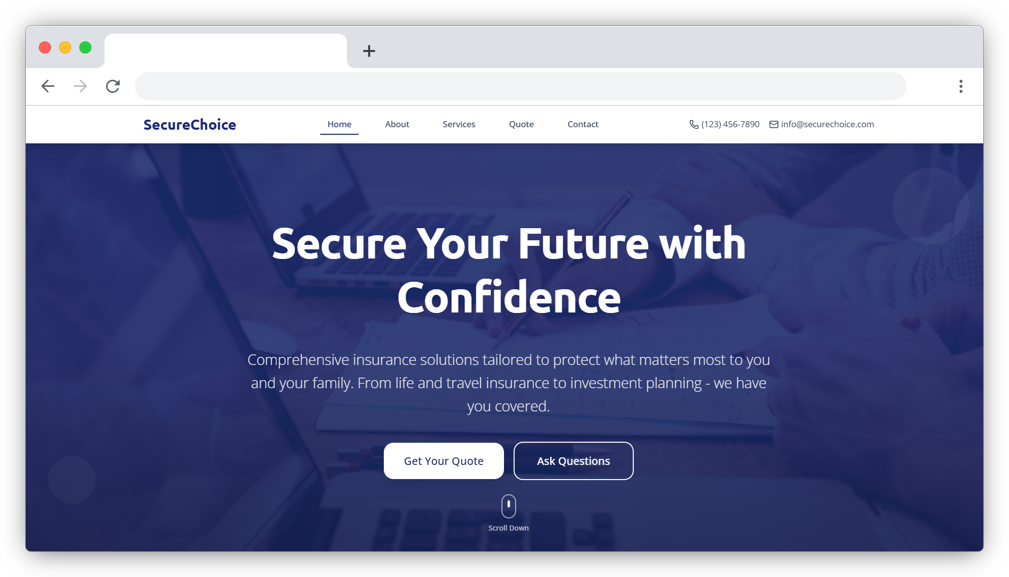 Insurance Website - Professional Business Interface